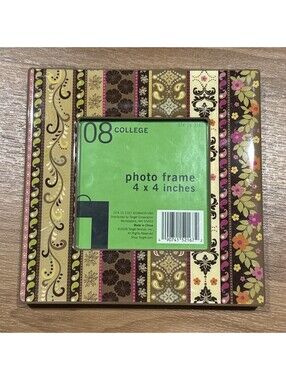 4x4 Photo Frame Floral Paisley Patchwork Brown Pink Green Target College 2008